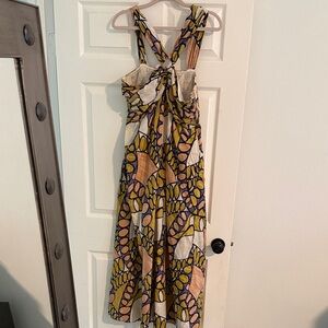 Cleobella Abstract Pattern Maxi Dress - Yellow, Purple, Cream NWOT